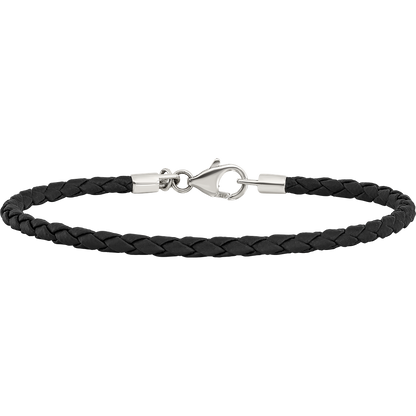 Sterlingsilber Reflections Schwarz Leder Perle Armband