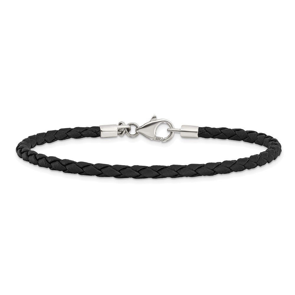 Sterlingsilber Reflections Schwarz Leder Perle Armband