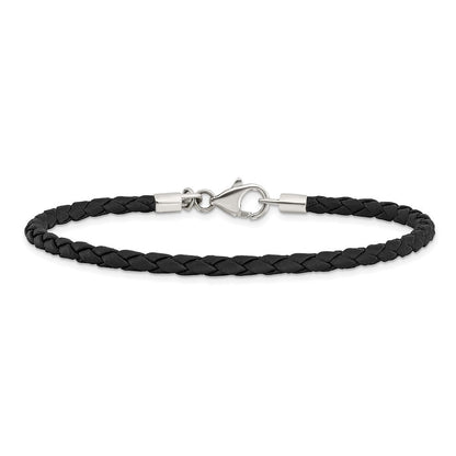 Sterlingsilber Reflections Schwarz Leder Perle Armband