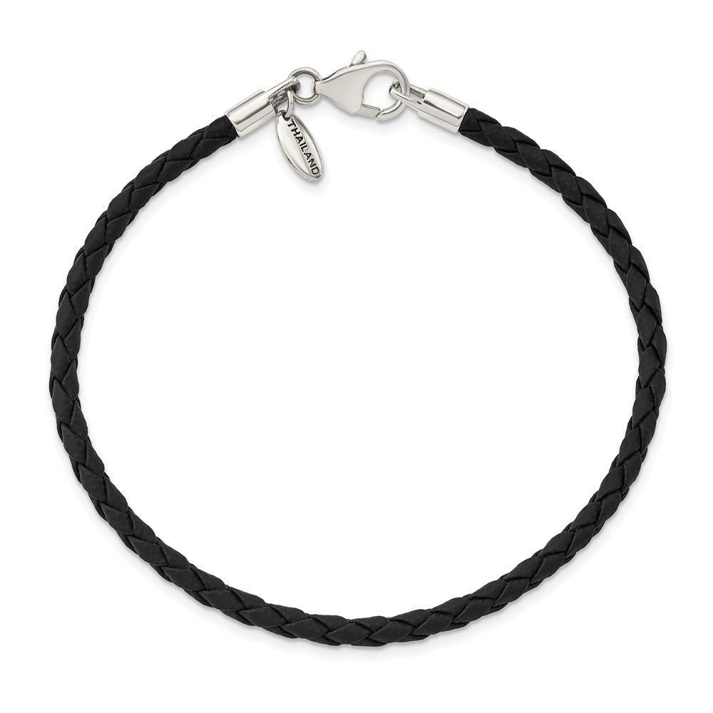 Sterlingsilber Reflections Schwarz Leder Perle Armband