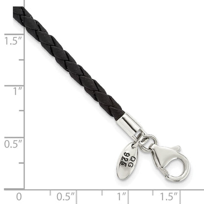 Sterlingsilber Reflections Schwarz Leder Perle Armband