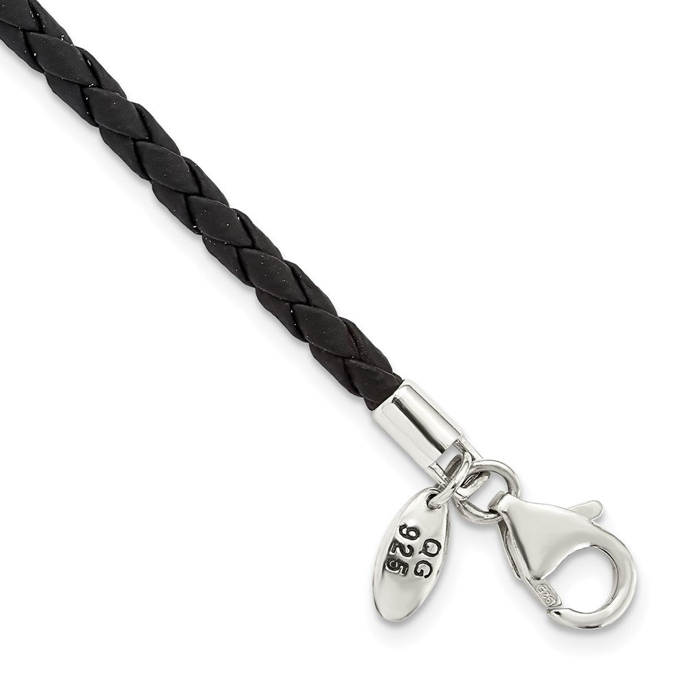 Sterlingsilber Reflections Schwarz Leder Perle Armband
