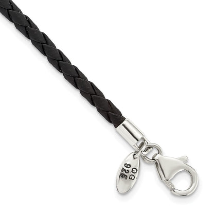 Sterlingsilber Reflections Schwarz Leder Perle Armband