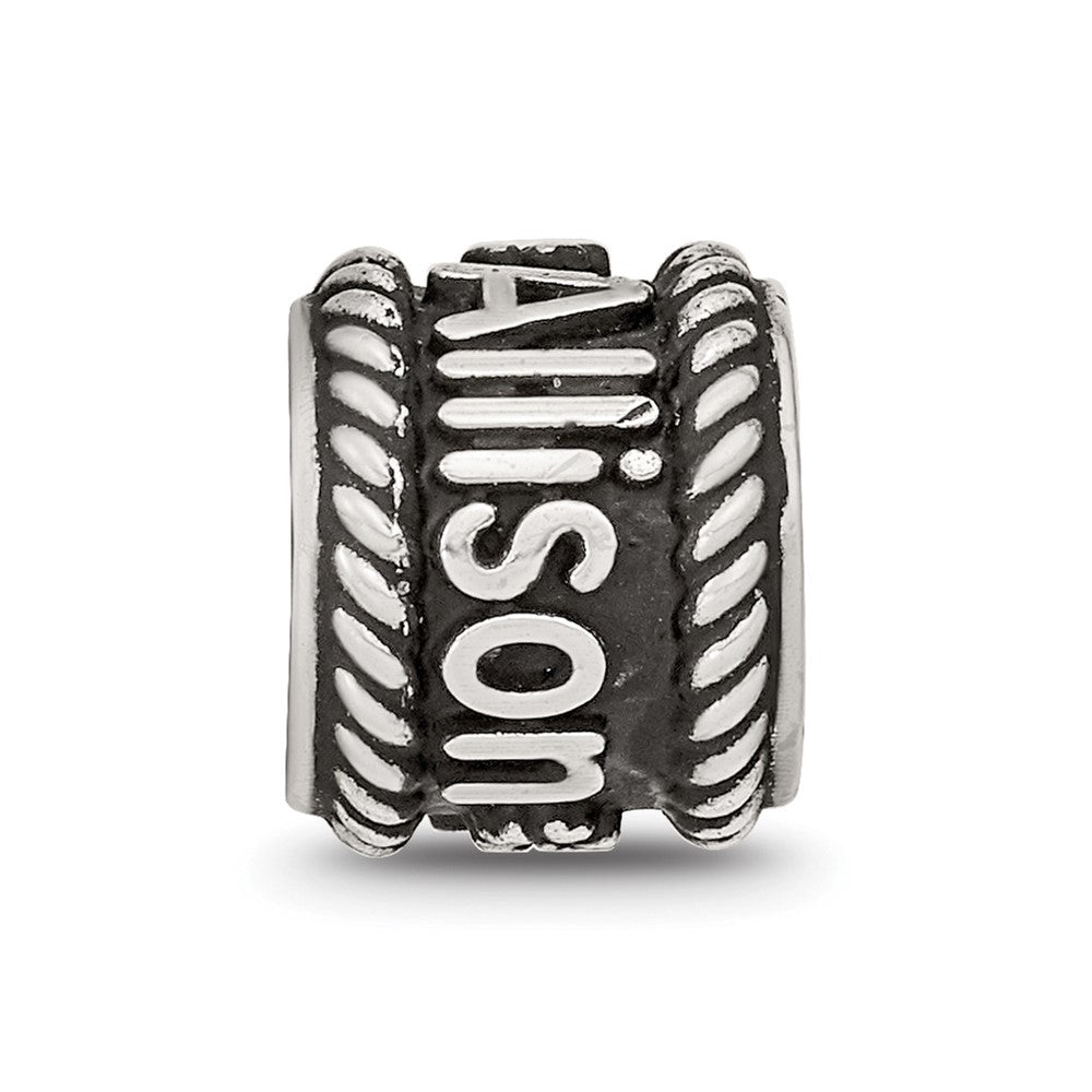 Sterlingsilber Reflection Kordel Boarder und Blumen Personalisiert Perle