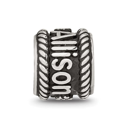 Sterlingsilber Reflection Kordel Boarder und Blumen Personalisiert Perle