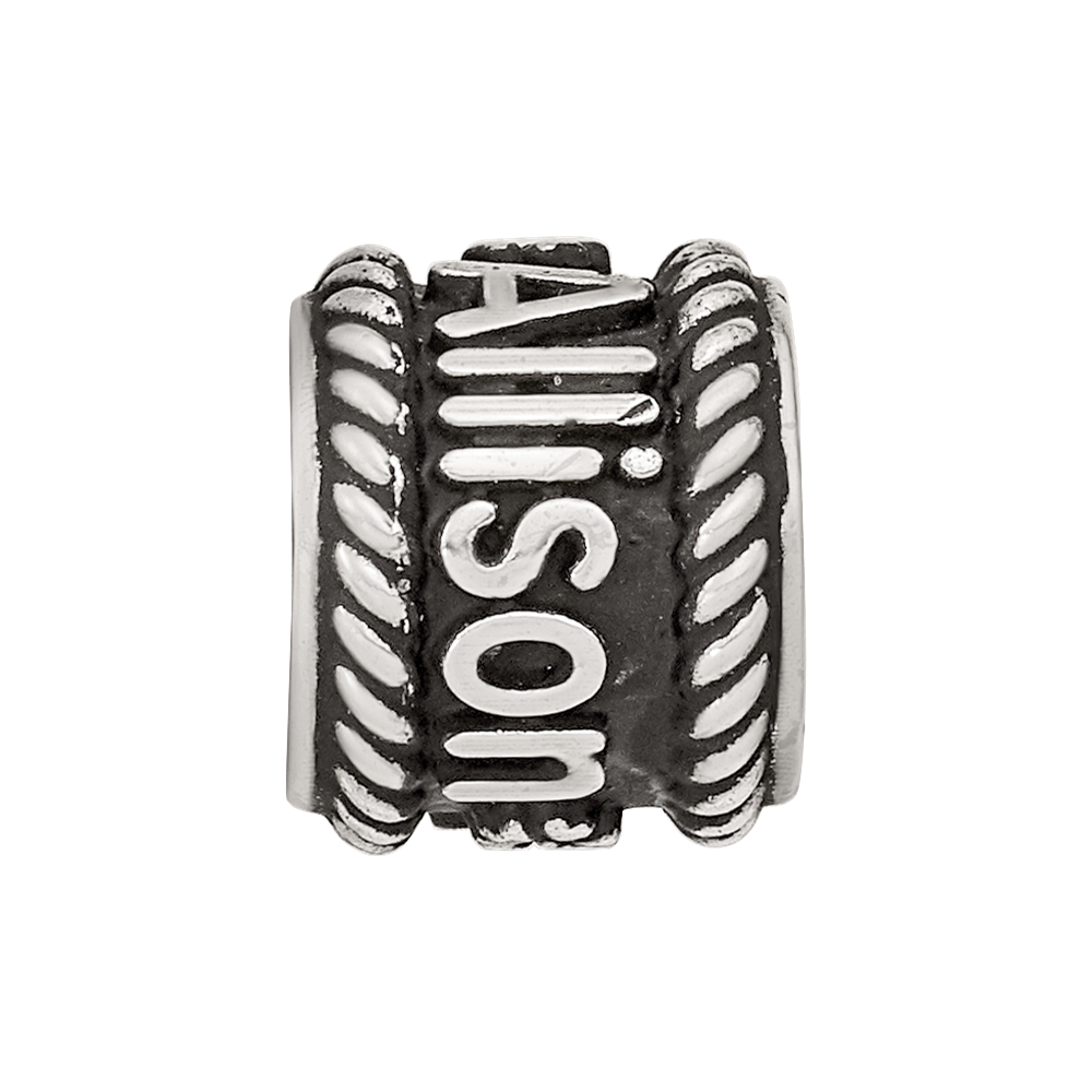 Sterlingsilber Reflection Kordel Boarder und Blumen Personalisiert Perle
