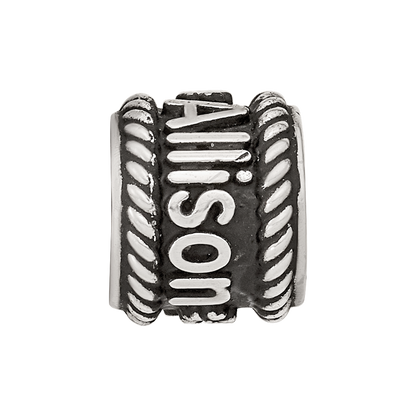 Sterlingsilber Reflection Kordel Boarder und Blumen Personalisiert Perle