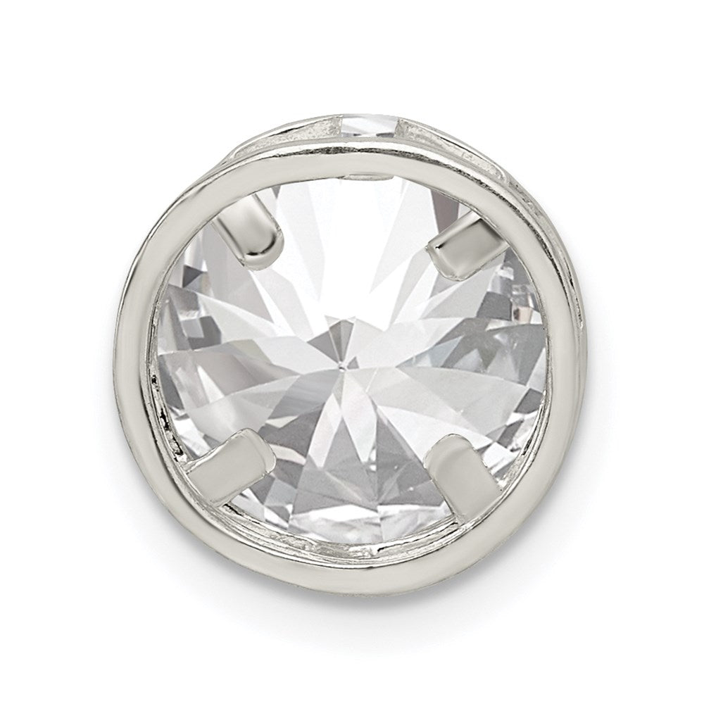 Sterlingsilber Rund Zirkonia Kette Anhänger