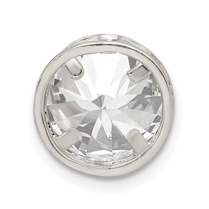 Sterlingsilber Rund Zirkonia Kette Anhänger