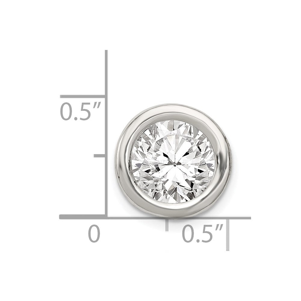 Sterlingsilber Rund Zirkonia Kette Anhänger