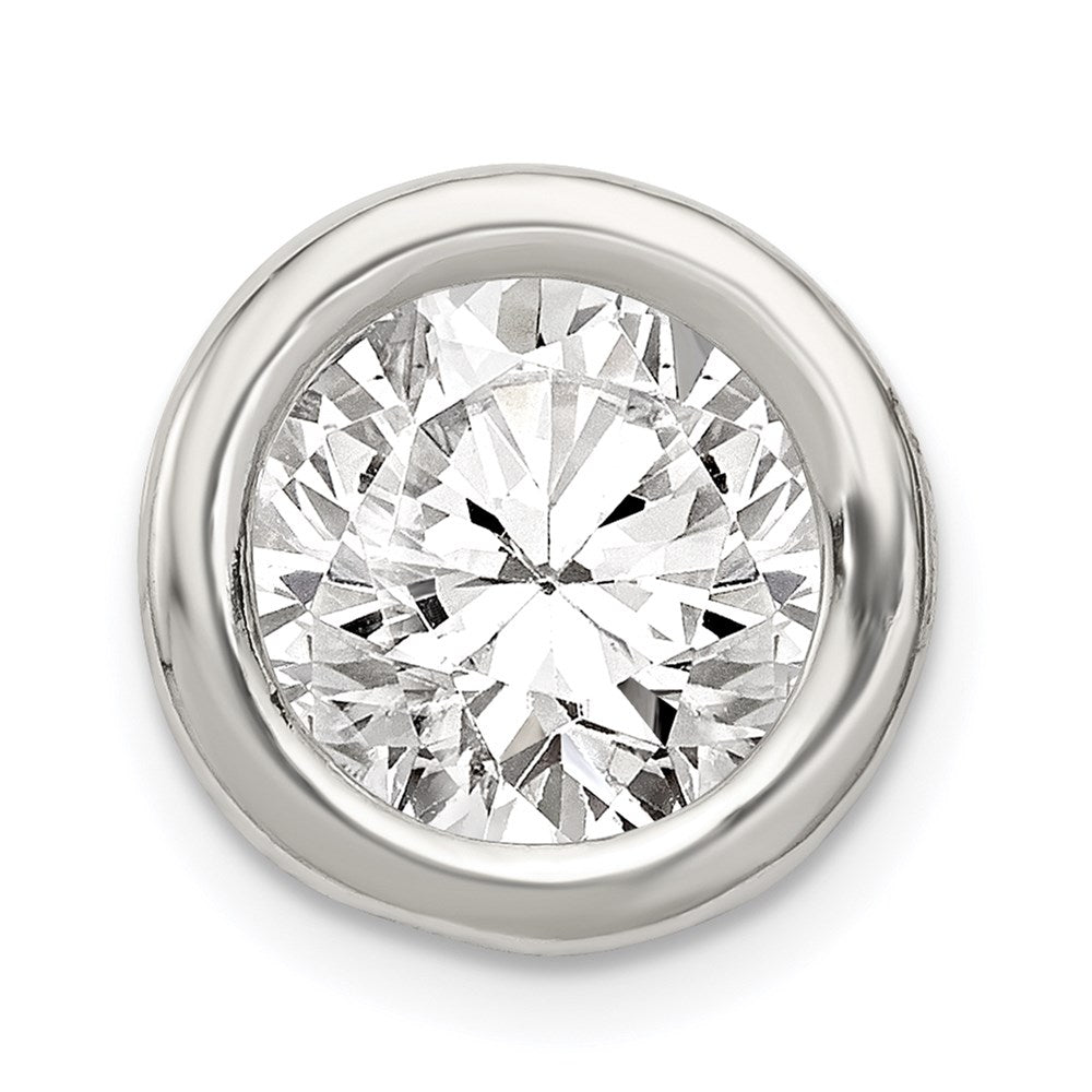 Sterlingsilber Rund Zirkonia Kette Anhänger