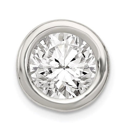 Sterlingsilber Rund Zirkonia Kette Anhänger
