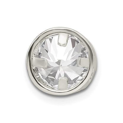 Sterlingsilber Rund Zirkonia Kette Anhänger