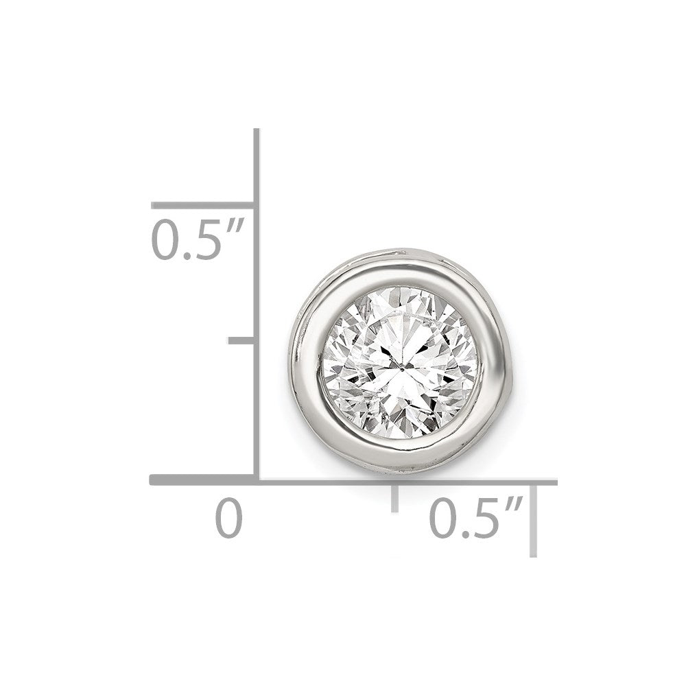 Sterlingsilber Rund Zirkonia Kette Anhänger