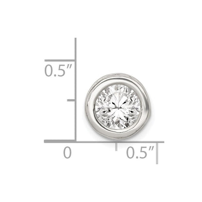 Sterlingsilber Rund Zirkonia Kette Anhänger