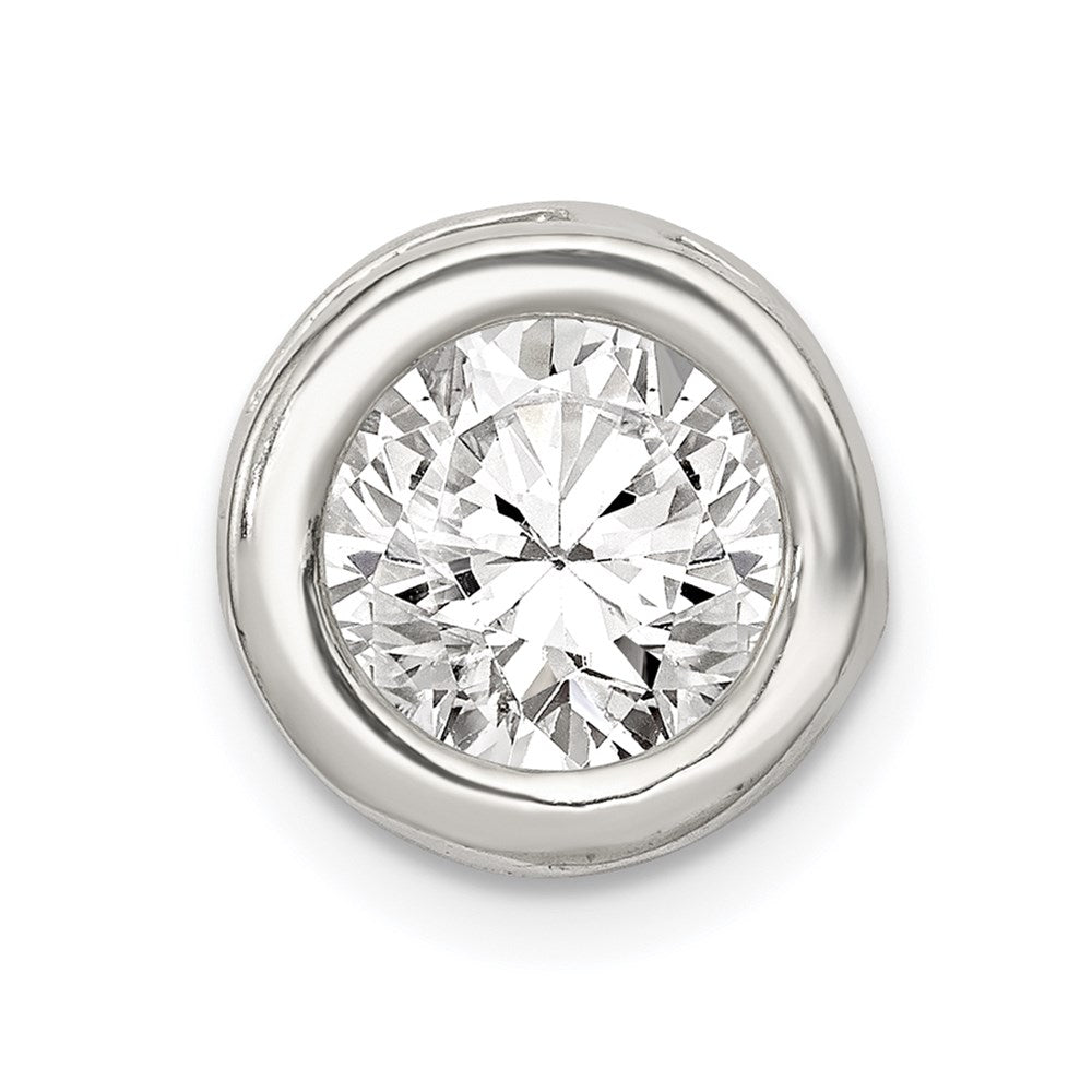 Sterlingsilber Rund Zirkonia Kette Anhänger