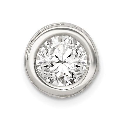 Sterlingsilber Rund Zirkonia Kette Anhänger