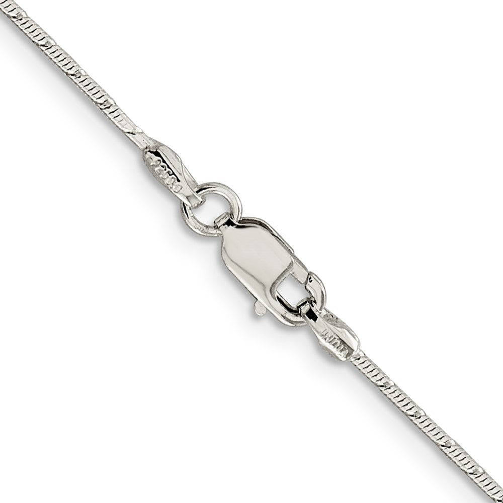 Sterlingsilber 1.2mm Gemustert Diamantiert Schlange Halskette