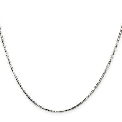 Sterlingsilber 1.5mm Diamantiert Flach Schlange Halskette