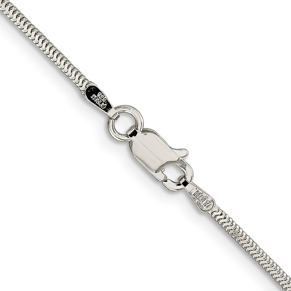 Sterlingsilber 1.5mm Diamantiert Flach Schlange Halskette
