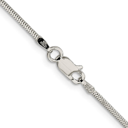 Sterlingsilber 1.5mm Diamantiert Flach Schlange Halskette