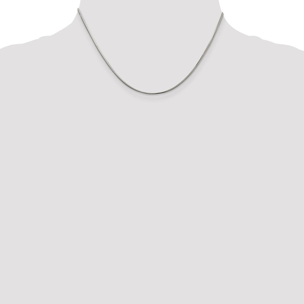 Sterlingsilber 1.5mm Diamantiert Flach Schlange Halskette
