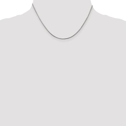 Sterlingsilber 1.5mm Diamantiert Flach Schlange Halskette