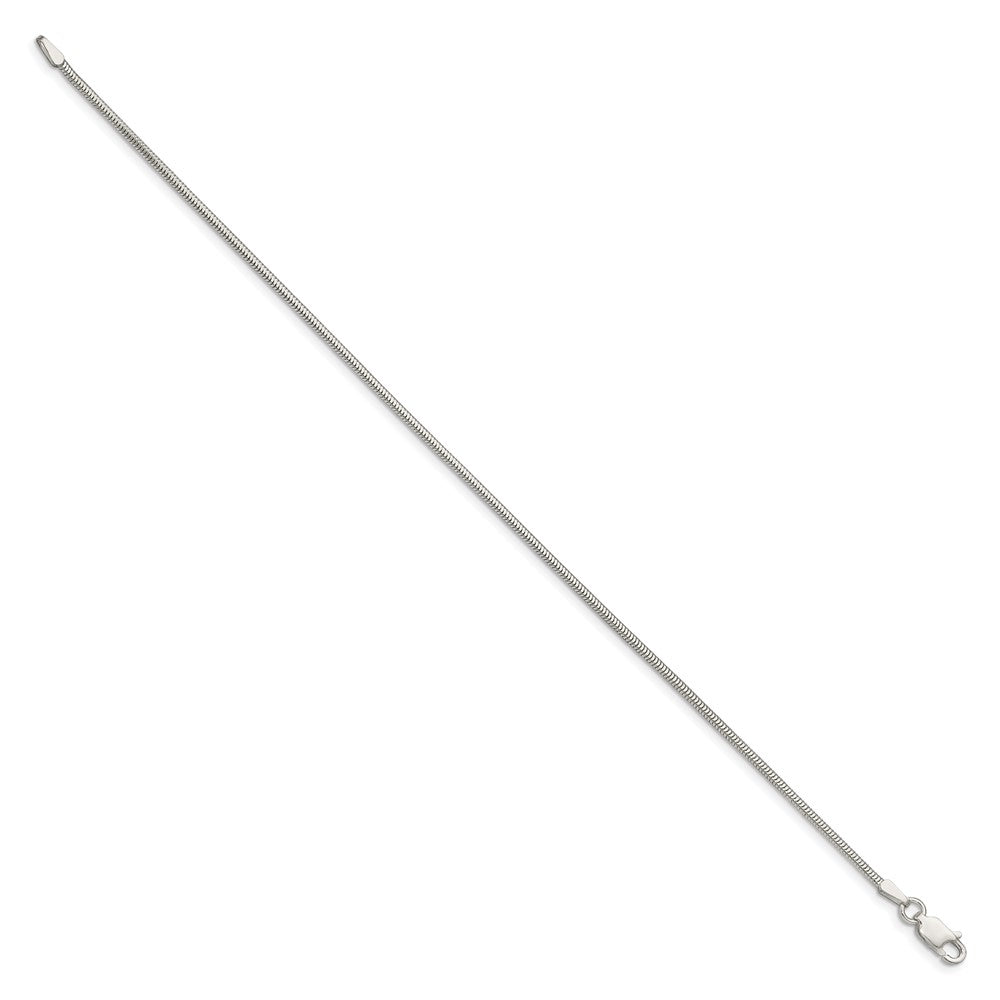 Sterlingsilber 1.5mm Diamantiert Flach Schlange Gliederarmband
