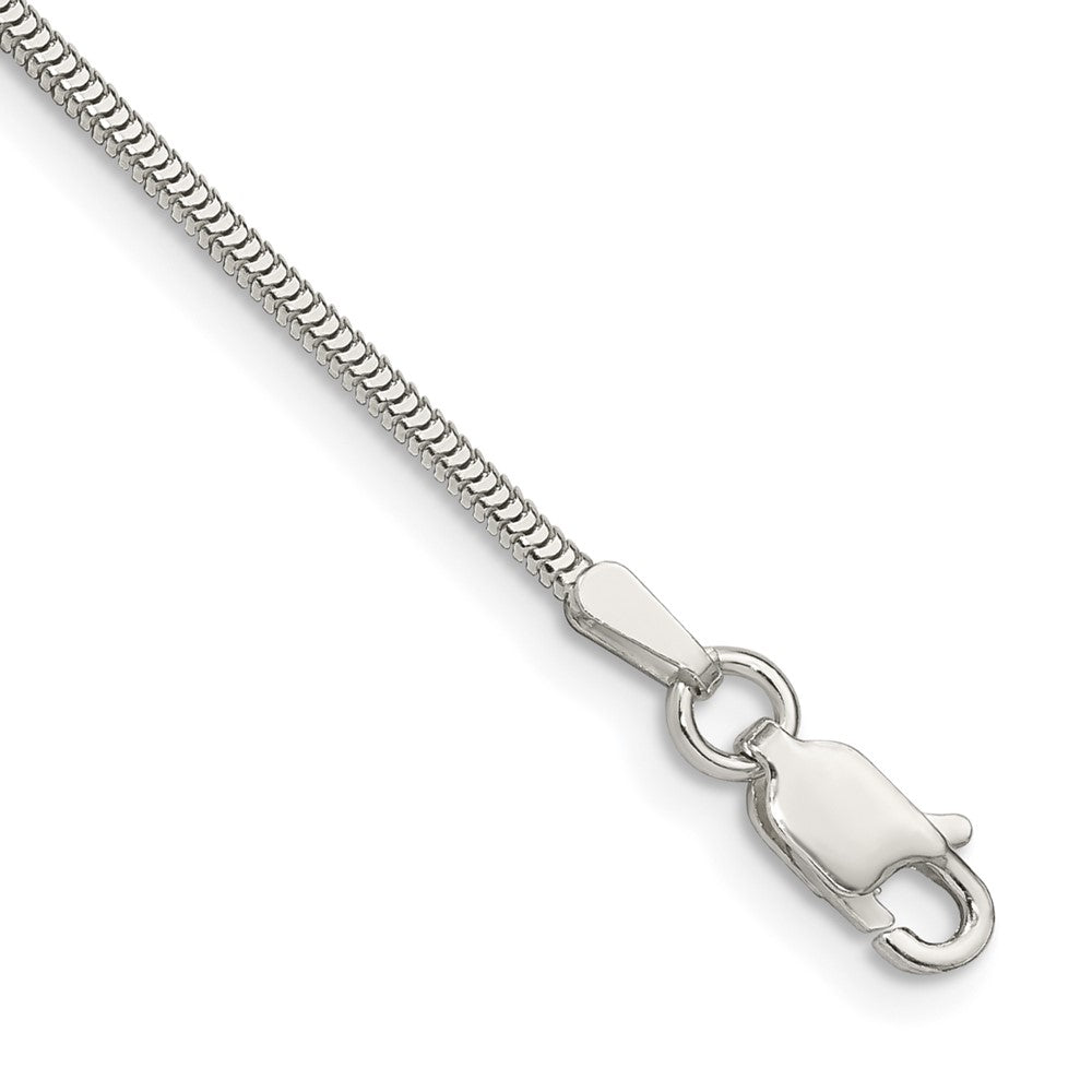 Sterlingsilber 1.5mm Diamantiert Flach Schlange Gliederarmband