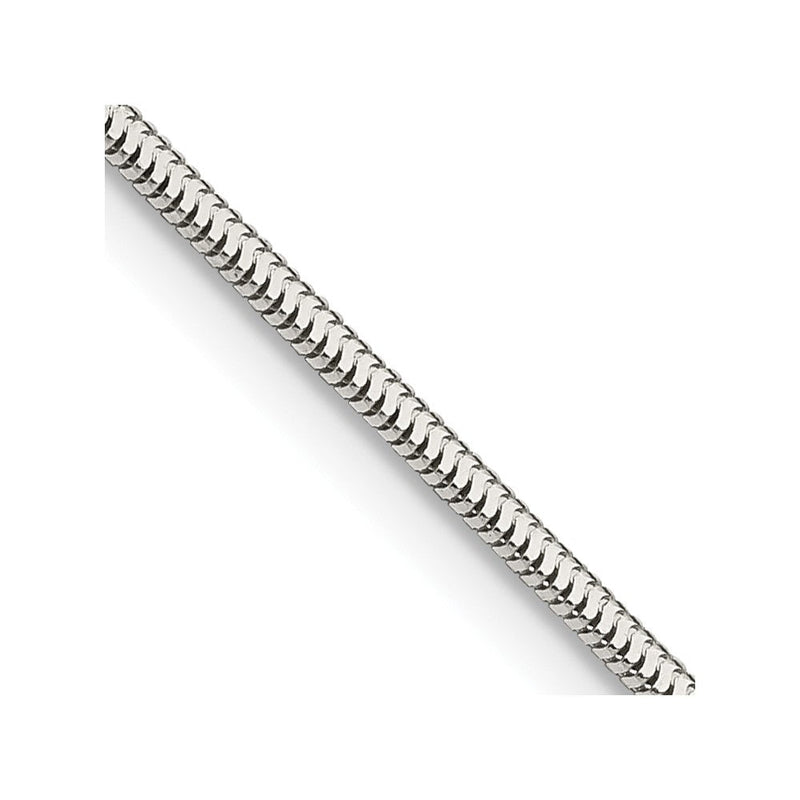 Sterlingsilber 1.5mm Diamantiert Flach Schlange Halskette