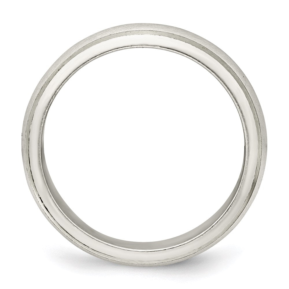 Sterlingsilber 5mm Satiniert Halb Rund mit Kante Lines Größe 4 Ring (size 4 Nur)