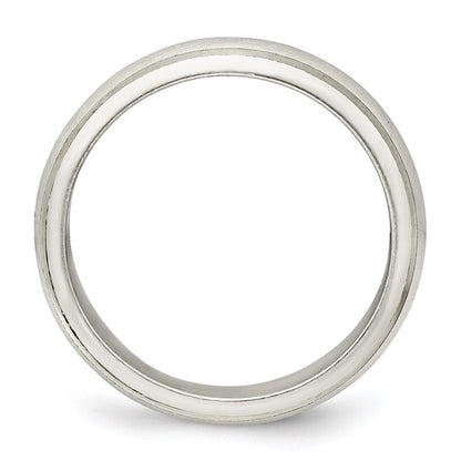 Sterlingsilber 5mm Satiniert Halb Rund mit Kante Lines Größe 4 Ring (size 4 Nur)