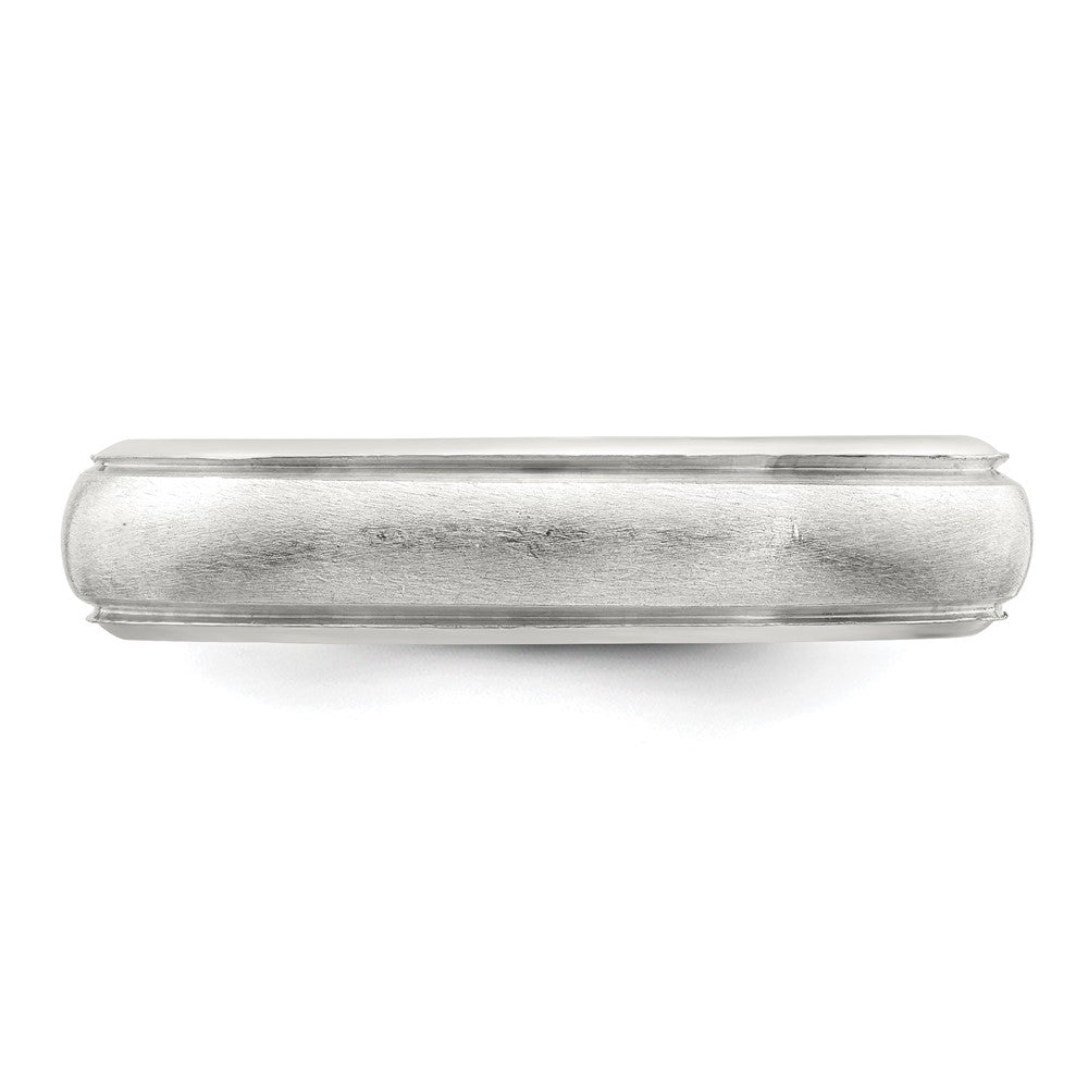 Sterlingsilber 5mm Satiniert Halb Rund mit Kante Lines Größe 4 Ring (size 4 Nur)