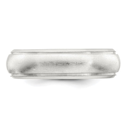 Sterlingsilber 6mm Satiniert Halb Rund mit Kante Lines Größe 5 Ring (size 5 Nur)