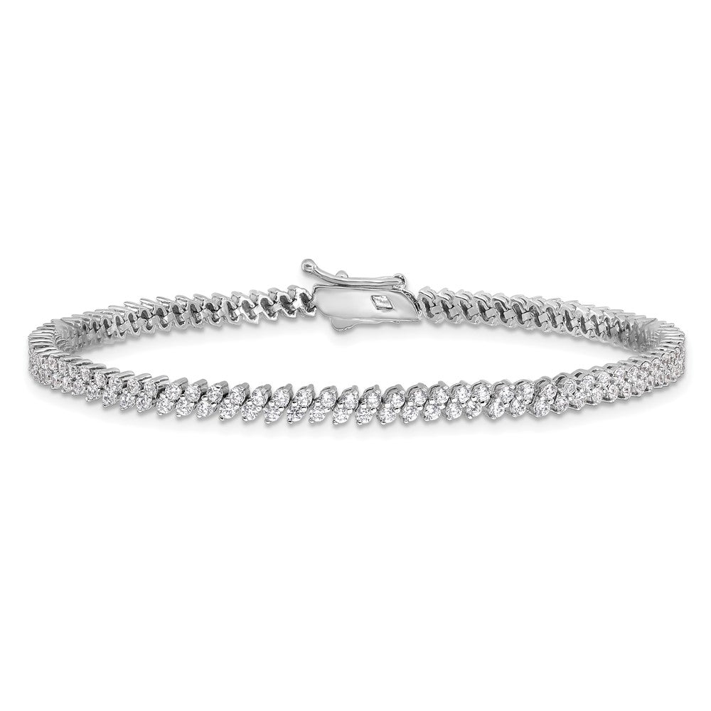 Sterlingsilber Rhodiniert Zirkonia 174 Stein 7 Zoll Armband