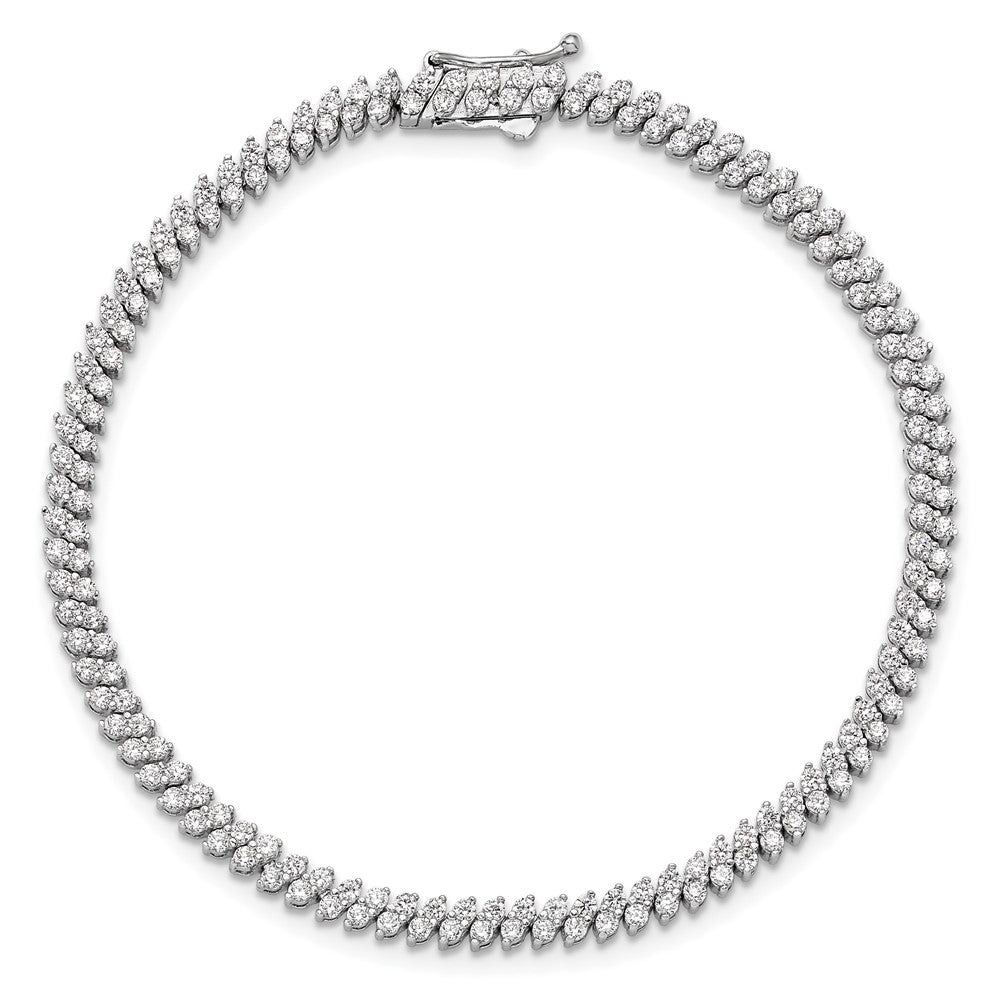 Sterlingsilber Rhodiniert Zirkonia 174 Stein 7 Zoll Armband