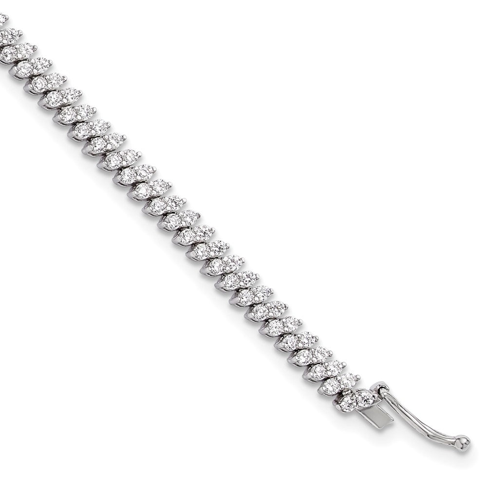 Sterlingsilber Rhodiniert Zirkonia 174 Stein 7 Zoll Armband