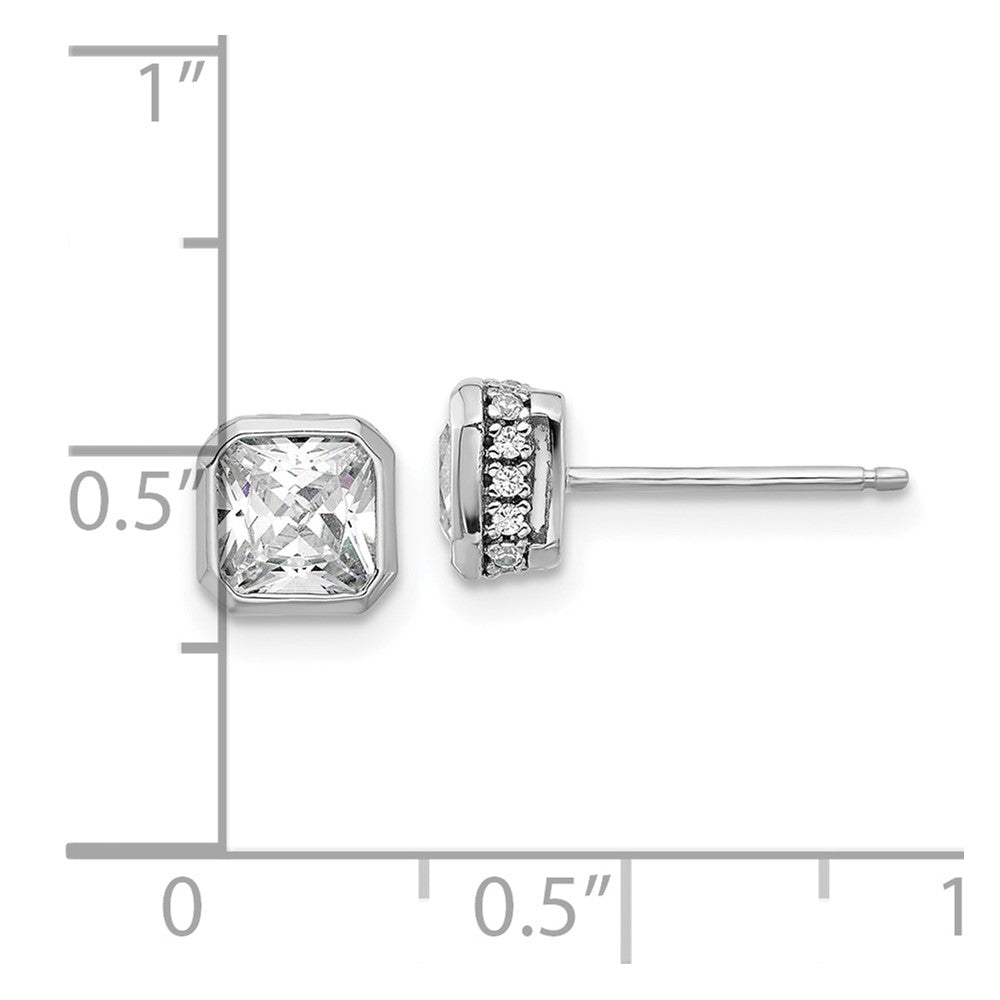 Sterlingsilber Rhodiniert Zirkonia 34 Stein Ohrstecker