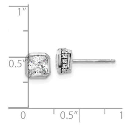 Sterlingsilber Rhodiniert Zirkonia 34 Stein Ohrstecker
