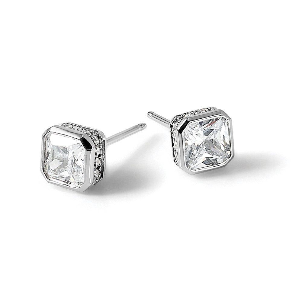 Sterlingsilber Rhodiniert Zirkonia 34 Stein Ohrstecker