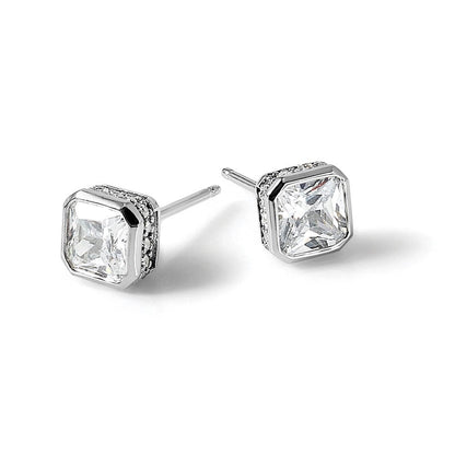Sterlingsilber Rhodiniert Zirkonia 34 Stein Ohrstecker