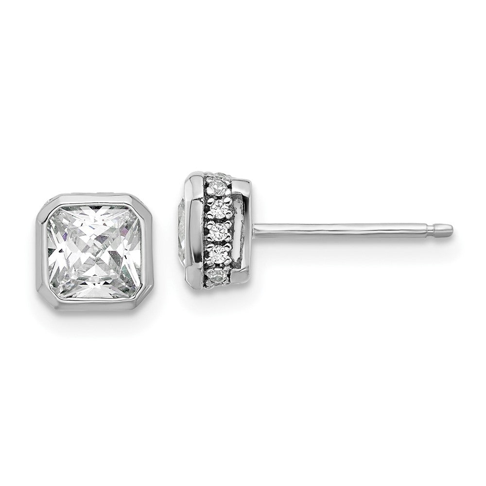 Sterlingsilber Rhodiniert Zirkonia 34 Stein Ohrstecker
