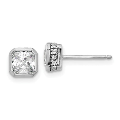 Sterlingsilber Rhodiniert Zirkonia 34 Stein Ohrstecker