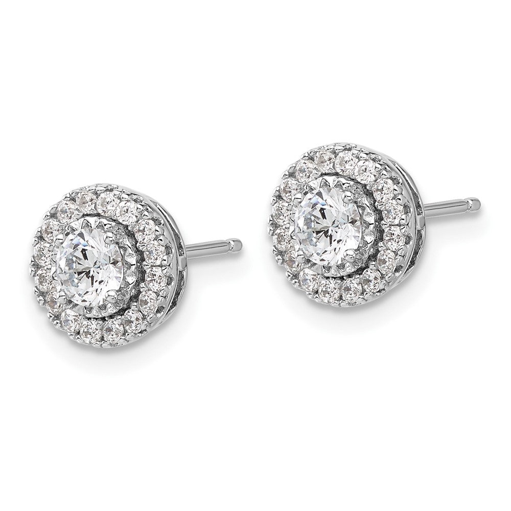 Sterlingsilber Rhodiniert Zirkonia 34 Stein Ohrstecker
