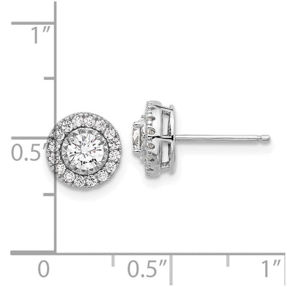 Sterlingsilber Rhodiniert Zirkonia 34 Stein Ohrstecker