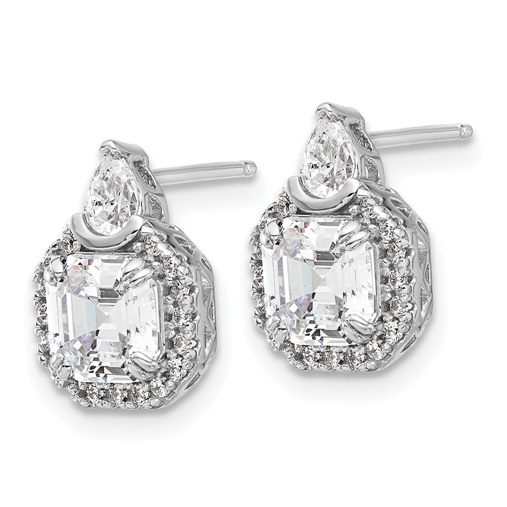 Sterlingsilber Rhodiniert Zirkonia 38 Stein Tropfen Ohrstecker