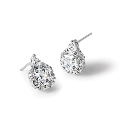 Sterlingsilber Rhodiniert Zirkonia 38 Stein Tropfen Ohrstecker