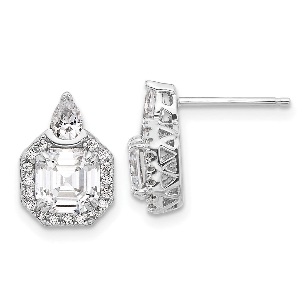 Sterlingsilber Rhodiniert Zirkonia 38 Stein Tropfen Ohrstecker