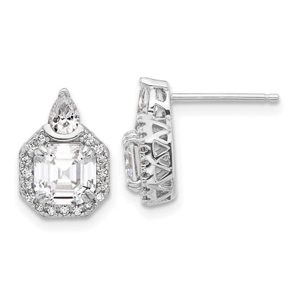 Sterlingsilber Rhodiniert Zirkonia 38 Stein Tropfen Ohrstecker