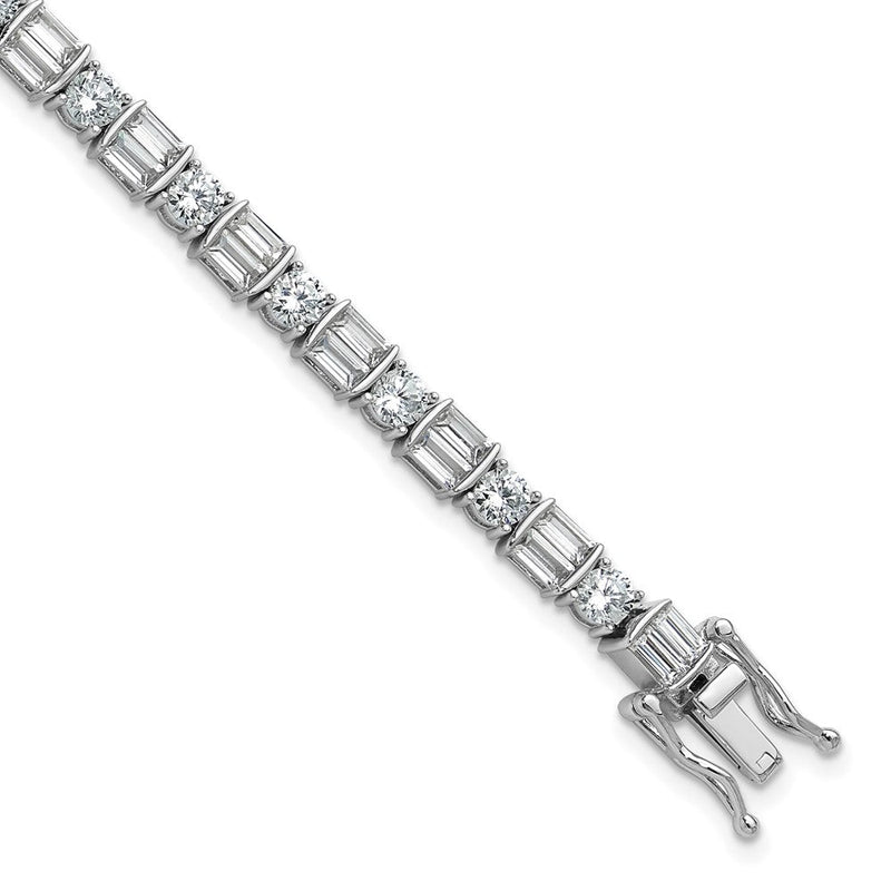 Sterlingsilber Rhodiniert Zirkonia 7.25 Zoll Armband